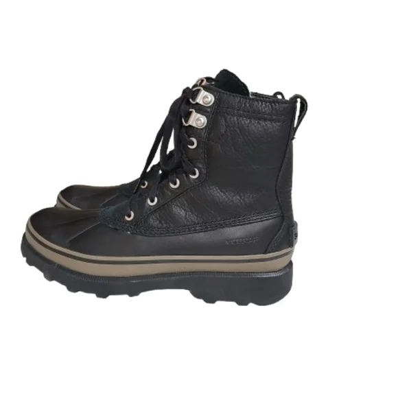 Sorel Men's Caribou Storm Boots Waterproof Black Brown Rain Snow Leather Laceup - Picture 6 of 14